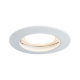 Round white LED recessed light with glass lens for energy-efficient room lighting