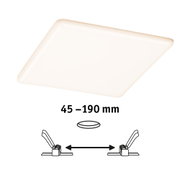 Rectangular white LED ceiling light with adjustable installation depth 45-190 mm for modern lighting