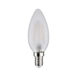 Frosted white LED candle bulb with E14 base made of glass for energy-efficient lighting
