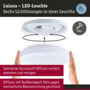 Weiße Luiana LED-Deckenleuchte mit satiniertem Kunststoff-Diffusor und IK03 Stoßfestigkeit