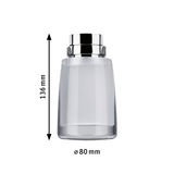 Glas-Lampenschirm mit verchromtem Metallrand, 136 mm hoch, 80 mm Durchmesser, Beleuchtung Zubehör