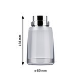 Glas-Lampenschirm mit verchromtem Metallrand, 136 mm hoch, 80 mm Durchmesser, Beleuchtung Zubehör