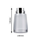 Glas-Lampenschirm mit verchromtem Metallrand, 136 mm hoch, 80 mm Durchmesser, Beleuchtung Zubehör