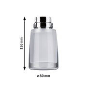 Transparenter Glasbehälter mit verchromtem Deckel, 136 mm hoch und 80 mm Durchmesser, Küchenzubehör