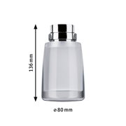 Transparenter Glasbehälter mit verchromtem Deckel, 136 mm hoch und 80 mm Durchmesser, Küchenzubehör