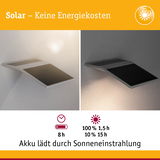 Solarbetriebene Wandlampe mit Akku, lädt durch Sonneneinstrahlung, energiesparende Außenbeleuchtung