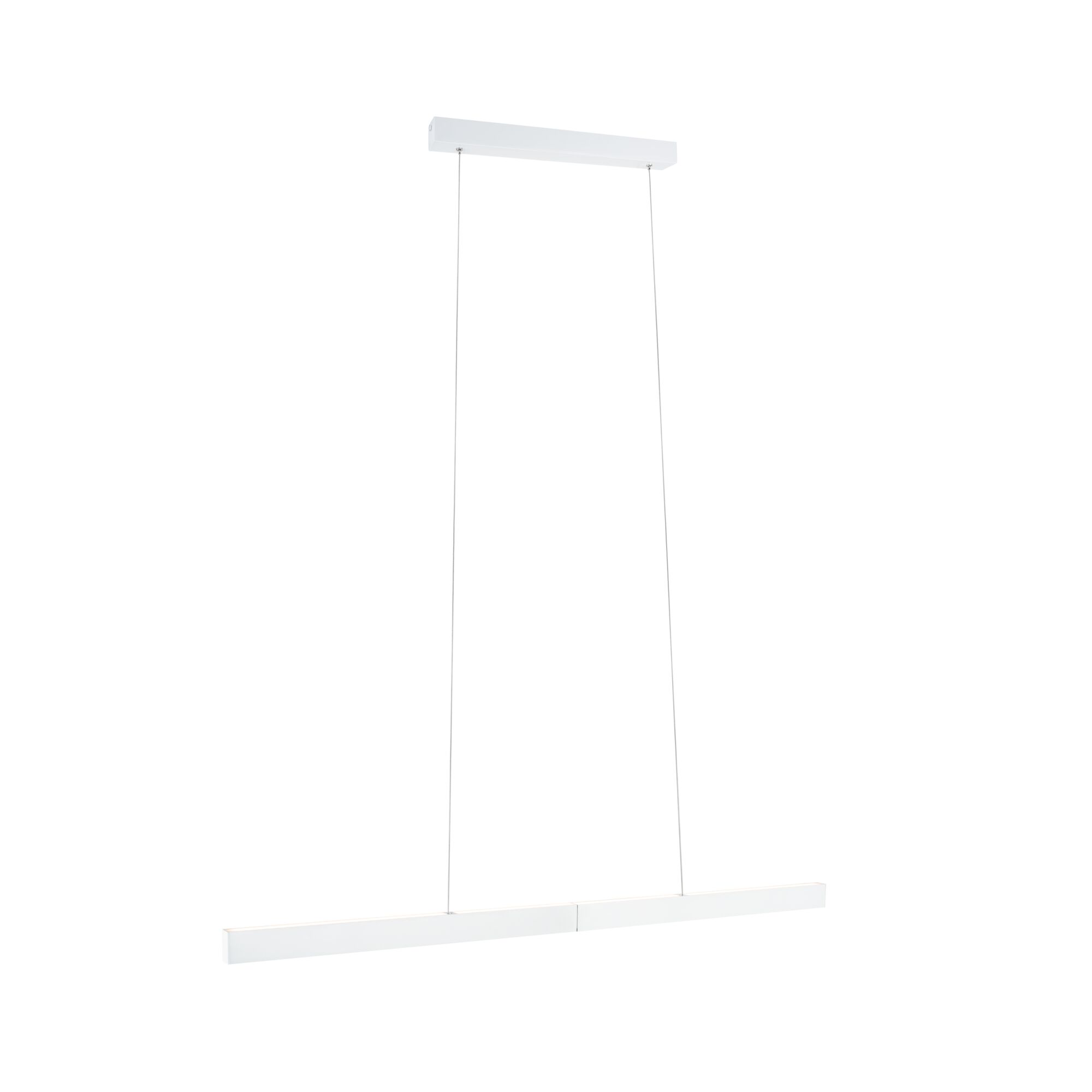 Minimalist white metal LED pendant light with slim design for modern interior lighting