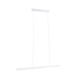 Minimalist white metal LED pendant light with slim design for modern interior lighting