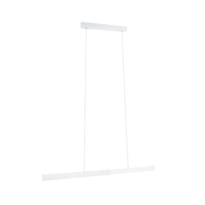 Minimalistische weiße LED-Pendelleuchte aus Metall mit schlankem Design für moderne Innenräume