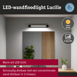 LED-wandfloodlight Lucille met warm wit licht en 3-traps dimfunctie voor binnenverlichting