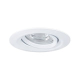 White metal recessed spotlight with clear glass and LED light for modern indoor lighting