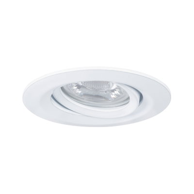 White metal recessed spotlight with clear glass and LED light for modern indoor lighting