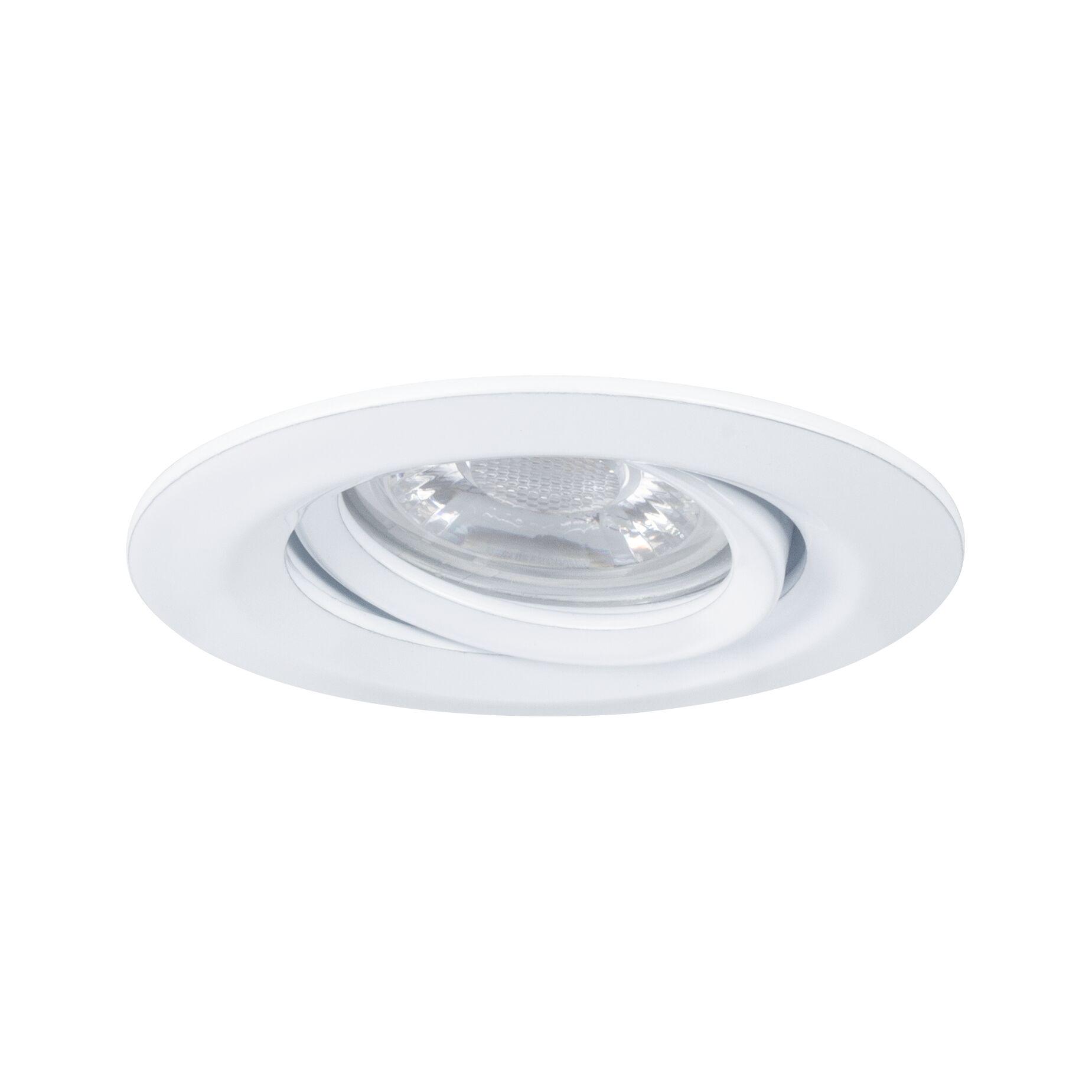 Weißer Einbaustrahler aus Metall mit klarem Glas und LED-Licht für moderne Innenbeleuchtung