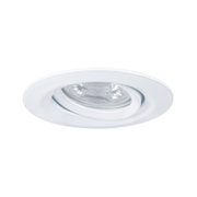Rundes weißes Einbaustrahler-Gehäuse aus Metall mit klarem Glas und LED-Lichtquelle