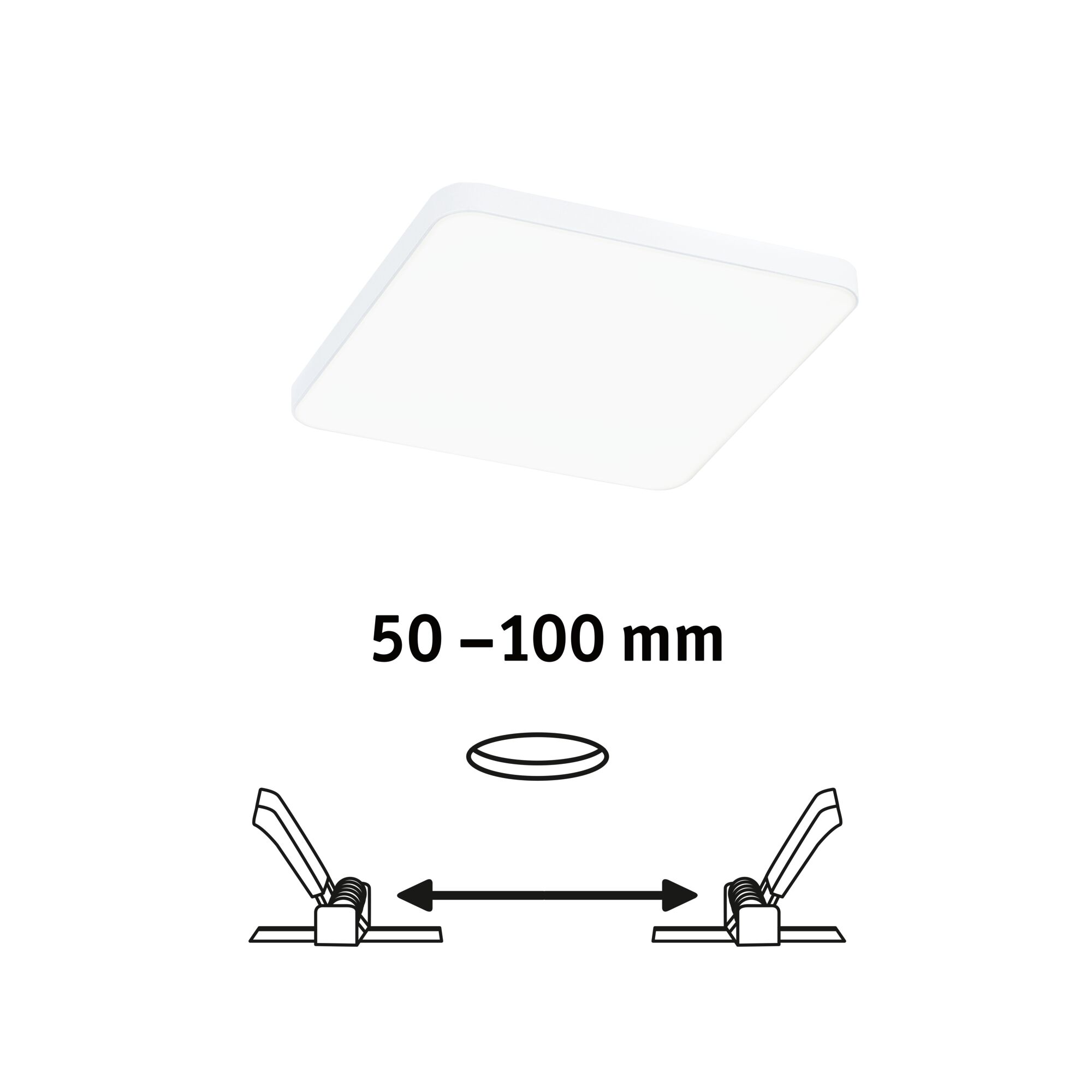 Vierkante witte LED-plafondlamp met slank ontwerp voor moderne binnenverlichting