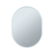 Ovaal LED-spiegel met touchbediening en wit frame voor moderne badkamerverlichting