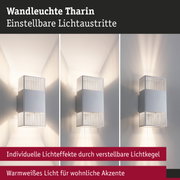 Weiße Wandleuchte Tharin aus Metall mit verstellbaren Lichtausgängen und warmweißem Licht für Akzente
