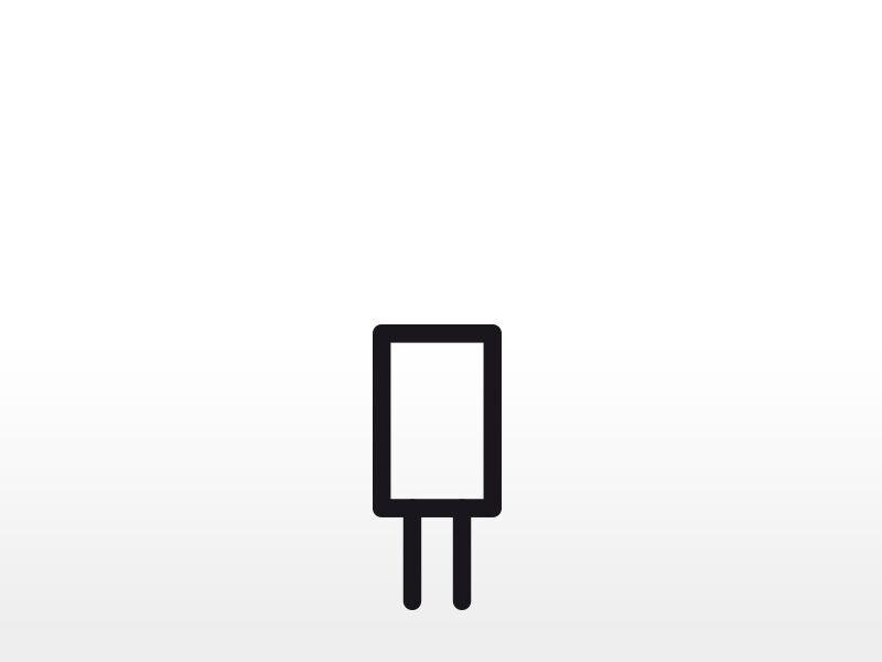 Symbole d'ampoule LED à culot G4 en noir sur fond blanc pour solutions d'éclairage
