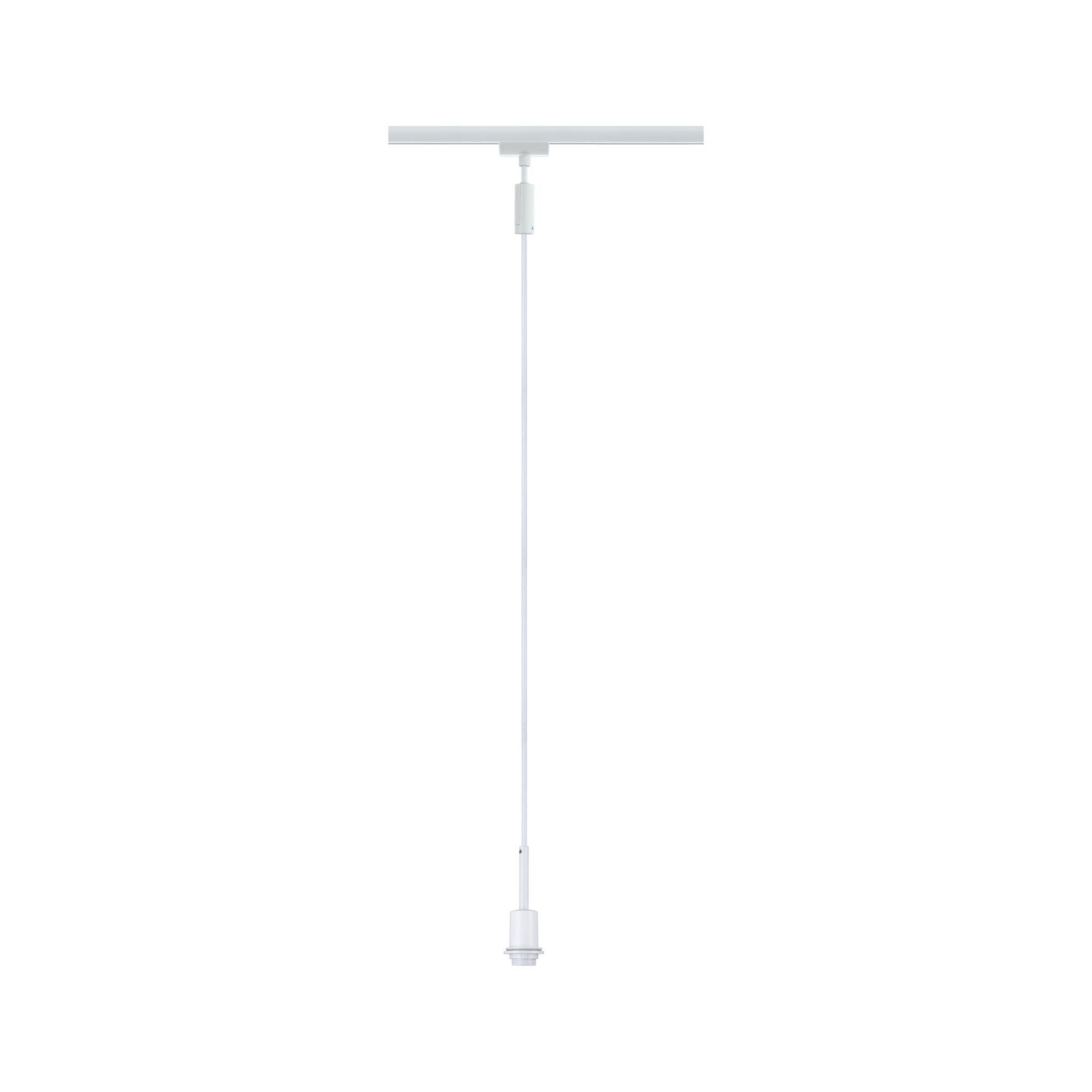 White plastic pendant lamp with cable and ceiling mount for modern lighting solutions