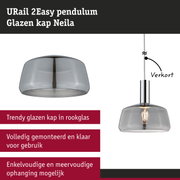 URail 2Easy hanglamp met rookglas kap en verstelbare kabel voor moderne woonruimtes