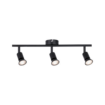 Three-light black metal LED ceiling spotlight for modern home lighting