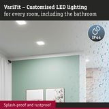 VariFit white LED ceiling light, splash-proof and rustproof, perfect for bathroom lighting solutions