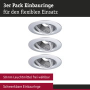 3er Pack weiße schwenkbare Einbauringe aus Metall für flexible LED-Einbaustrahler