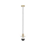 Suspension moderne en laiton avec ampoule noire et câble fin pour un éclairage intérieur élégant