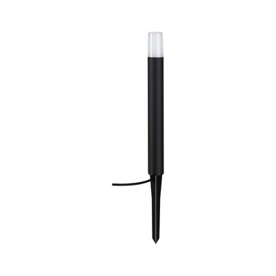 Lanterne de jardin LED noire avec diffuseur blanc et piquet en plastique pour éclairage extérieur