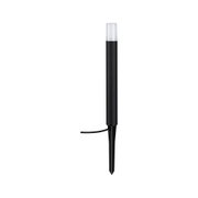 Lanterne de jardin LED noire avec diffuseur blanc et piquet en plastique pour éclairage extérieur
