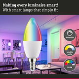 Colourful smart LED bulb with dimmable and tunable white light features for home lighting