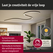 Moderne dimbare LED-plafondlamp in warm wit met gebogen vorm voor sfeervolle woonkamerverlichting