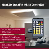 MaxLED Tunable White Controller Fernbedienung für LED-Streifen in Grau mit gelben Tasten zur Lichtsteuerung