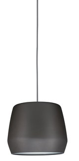 Moderne hanglamp van mat zwart metaal met grijze stoffen kabel voor stijlvolle verlichting