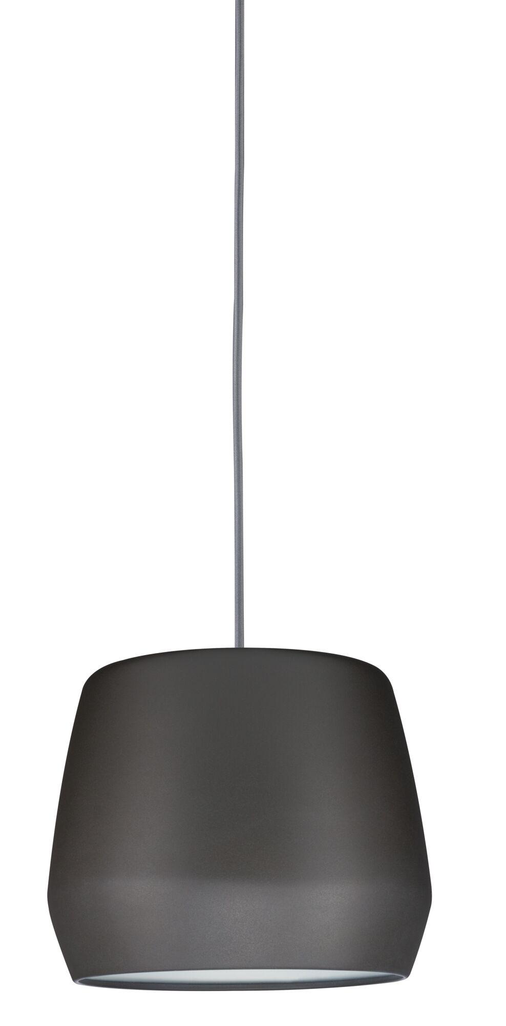 Modern pendant light in matte black metal with grey cable for stylish home lighting