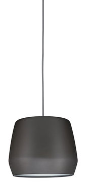 Moderne Pendelleuchte aus mattem schwarzem Metall mit grauem Kabel für Wohnraumbeleuchtung
