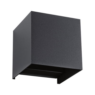 Black square metal outdoor wall light with minimalist design for modern exterior lighting