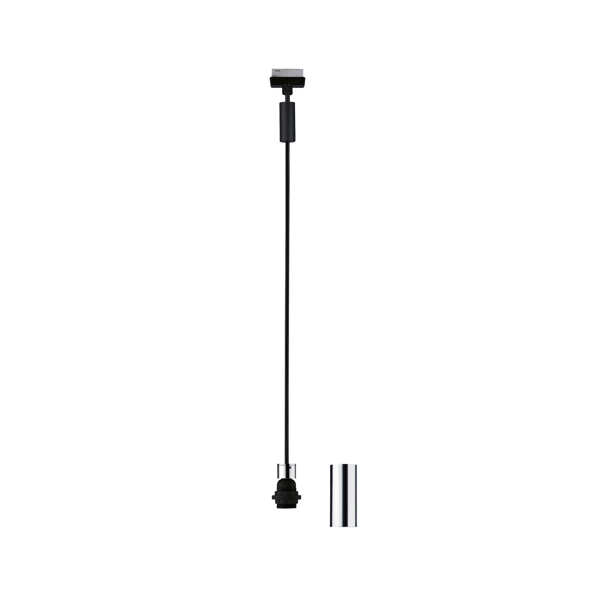 Câble noir avec douille chromée et support de lampe pour système d'éclairage LED