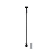 Schwarzes Kabel mit verchromter Fassung und Lampenfassung für LED Beleuchtungssystem