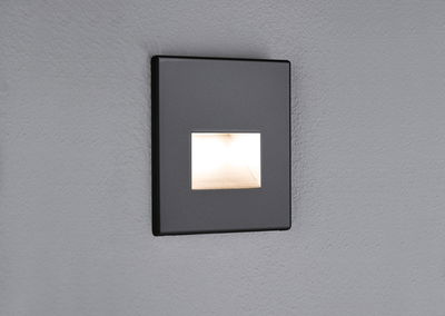 Applique murale encastrée carrée anthracite LED avec lumière blanche chaude pour éclairage intérieur moderne