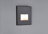 Applique murale encastrée carrée anthracite LED avec lumière blanche chaude pour éclairage intérieur moderne