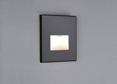Quadratischer LED-Wandeinbauleuchte in Anthrazit mit warmweißem Licht für moderne Innenbeleuchtung