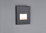 Square anthracite LED recessed wall light with warm white illumination for modern indoor lighting