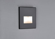 Square anthracite LED recessed wall light with warm white illumination for modern indoor lighting