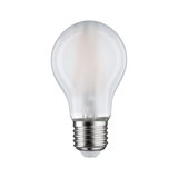 Mattweiße LED-Glühbirne mit E27-Fassung aus Metall und Glas für energiesparende Beleuchtung