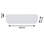 Rechteckige weiße LED-Deckenleuchte mit Maßen 400x215x35 mm für moderne Raumbeleuchtung