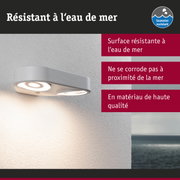 Applique murale extérieure grise LED résistante à l'eau de mer, idéale pour zones côtières