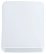 Square white LED wall light made of plastic for modern room lighting