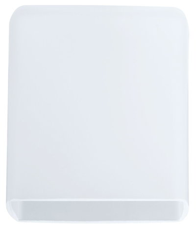 Square white LED wall light made of plastic for modern room lighting