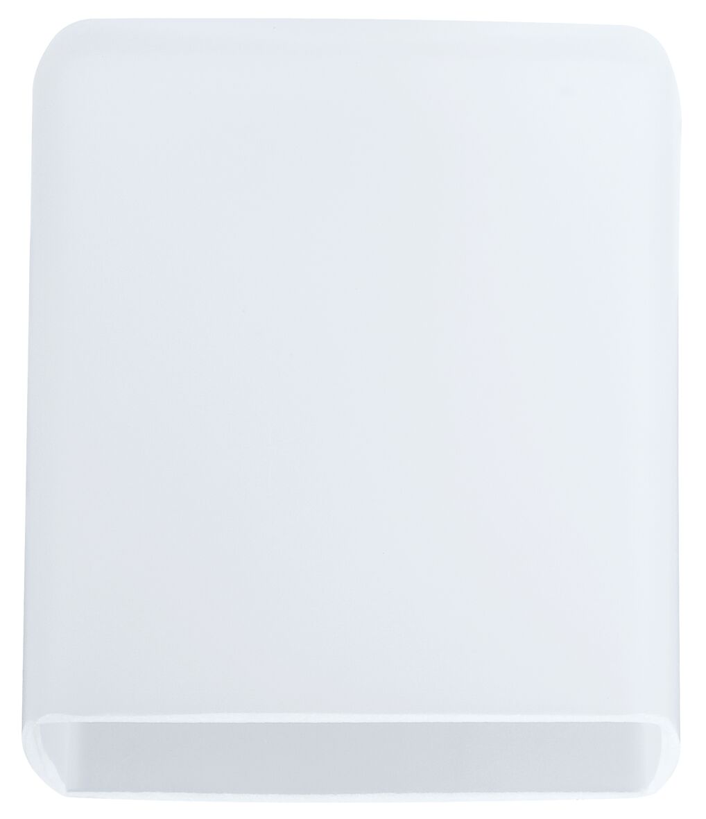 White square plastic wall light with rounded corners for modern indoor lighting solutions